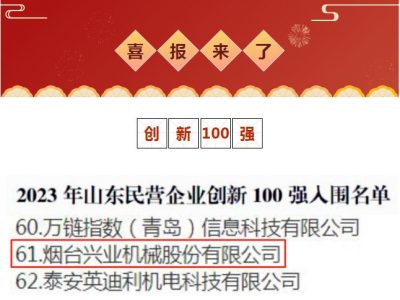 1701vip黄金城机械荣获2023年山东民营企业创新100强！